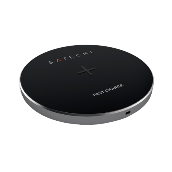 фото Беспроводное зарядное устройство Satechi Trio Wireless Charging Pad для телефона, часов и наушников. Цвет серый космос
