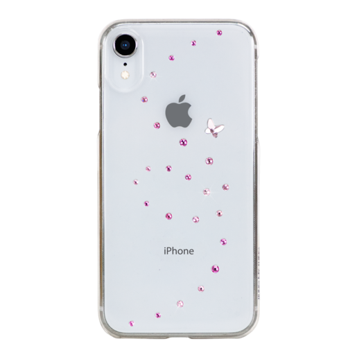 фото Чехол Bling My Thing для iPhone XR с кристаллами Swarovski. Коллекция Papillon. Дизайн Rose Sparkles. Цвет прозрачный