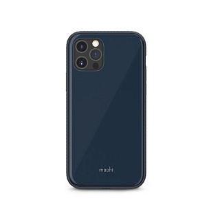 Тонкий чехол-накладка Moshi iGlaze для iPhone 12 Pro Max. Совместим с системой крепления Moshi SnapTo ™. Цвет: синий