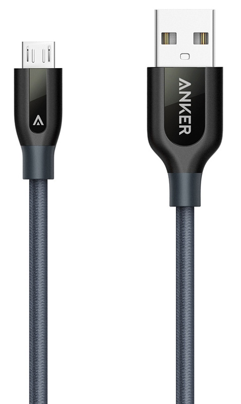 фото Кабель Anker Powerline+ Micro USB Cable 0.9m A8142HA1 (Gray)