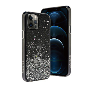 Чехол SwitchEasy Starfield для iPhone 12 Pro Max (6.7"). Цвет: прозрачный черный.