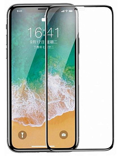 Защитное стекло Baseus iPhone X 0.3mm Silk-screen 4D All-screen Tempered Glass Film Black