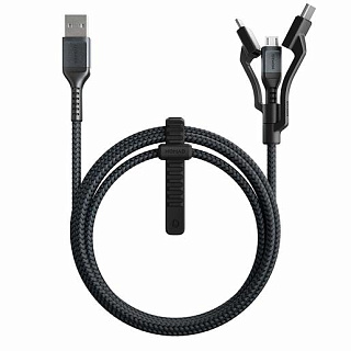 Кабель Nomad Universal Cable, интерфейсы Lightning/USB-C/Micro-USB. Длина 1,5 м. Цвет чёрный