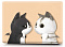 Чехол накладка пластиковая i-Blason для Macbook Air 13 Black White cat