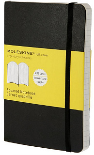 Блокнот в клетку Moleskine Classic Soft Pocket QP612 (Black)