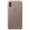 Кожаный чехол Apple Leather Case для iPhone XS, цвет (Taupe) платиново-серый