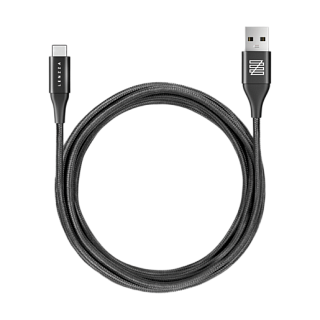 LENZZA Nylon Braided Кевларовый кабель Type-C to USB, длина 2 м. Цвет черный.
Lenzza Nylon Braided USB Type-C Kevlar Cable,2m - Black