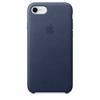 Кожаный чехол Apple Leather Case для iPhone 8/7, цвет (Midnight Blue) тёмно-синий