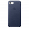 Кожаный чехол Apple Leather Case для iPhone 8/7, цвет (Midnight Blue) тёмно-синий