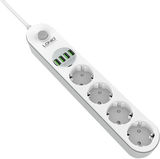Cетевой удлинитель LDNIO 4U 3.4A  SE4432 2метра