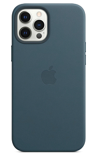Кожанный чехол MagSafe для iPhone 12 Pro Max цвета балтийский синий