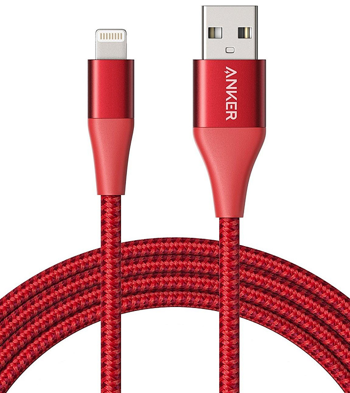 фото Кабель Anker PowerLine+ II Lightning Cable  1.8 м красный