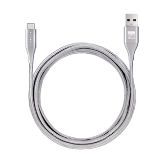 LENZZA Nylon Braided Кевларовый кабель Type-C to USB, длина 2 м. Цвет серебряный.
Lenzza Nylon Braided USB Type-C Kevlar Cable,2m - Silver