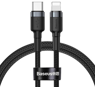 Кабель Baseus Cafule (CATLKLF-G1) USB-C/Lightning 1m (Grey/Black)