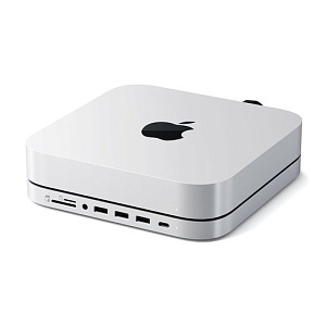 USB док станция с подставкой Satechi Mac Mini Stand & Hub для Mac Mini w/ SSD Enclosure. Цвет: серебристый