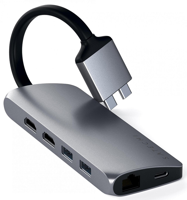 фото Адаптер Satechi Type-C Dual Multimedia Adapter ST-TCDMMAM (Space Grey)