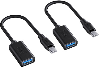 Переходник Aukey CB-A26 USB 3.0 to USB-C 2pc (Black)