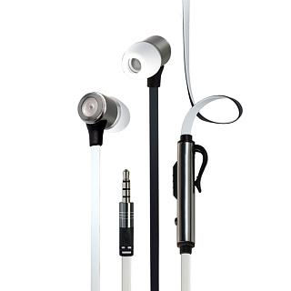 Гарнитура для телефона, INTERSTEP bwhite headset (Бело-Черная)