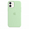 Силиконовый чехол MagSafe для IPhone 12 mini фисташкового цвета