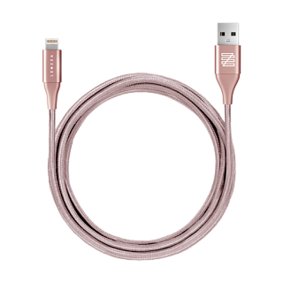 LENZZA Nylon Braided Kevlar Cable Кевларовый кабель Lightning to USB, длина 1,2 м. Цвет розовое золото.
Lenzza Nylon Braided Kevlar Cable /Apple lightning,1.2m - Rose Gold