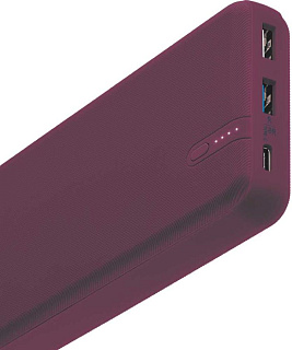 Внешний аккумулятор INTERSTEP PB2060PD 20000мАч QC4+PD 45Вт+18Вт бордо