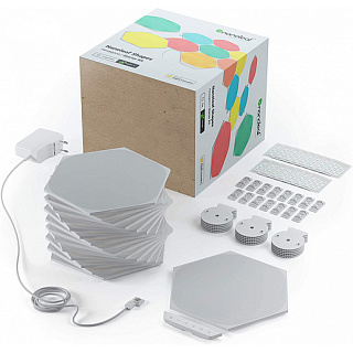 Светодиодный светильник Nanoleaf Shapes Hexagon Starter Kits. Состоит из 15 независимых светодиодных панелей