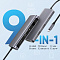 UGREEN. USB концентратор Ugreen 9 в 1 (хаб), 3 x USB 3.0, HDMI, VGA, RJ45 Gigabit, TF/SD, PD (40873)