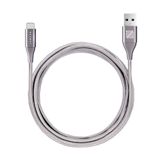 LENZZA Nylon Braided Кевларовый кабель Type-C to USB, длина 2 м. Цвет графит.
Lenzza Nylon Braided USB Type-C Kevlar Cable,2m - Grey
