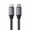 Кабель Satechi USB-C to Lightning MFI Cable. Длина кабеля: 25 см. Цвет: серый космос