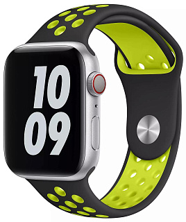 Ремешок Wiwu Dual Color Silicone Band для Apple Watch Series 1-6/SE 42/44 mm (Black/Yellow)