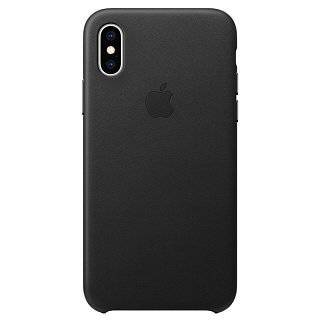 Кожаный чехол Apple Leather Case для iPhone XS, цвет (Black) черный
