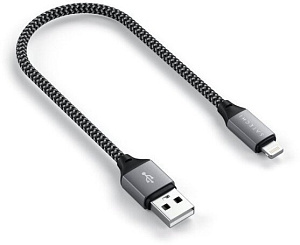 Кабель Satechi с Type-A на Lightning. Длина 25 см. Цвет: серый космос