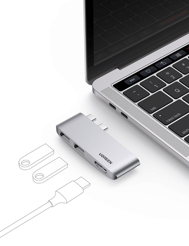 фото UGREEN. USB концентратор Ugreen для MacBook (хаб), 2 x USB 3.0, HDMI (10914)