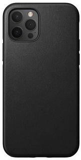 Чехол-накладка Nomad Rugged для iPhone 12 & 12 Pro. Совместим с Apple MagSafe. Материал верха натуральная кожа 100%. Цвет: черный