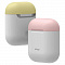 Чехол для AirPods Silicone DUO White с крышками Pink и Yellow