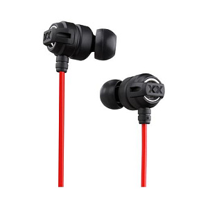 Наушники JVC проводные внутриканальные, модель HA-FX1X-E, серия XX. Цвет: черный/красный