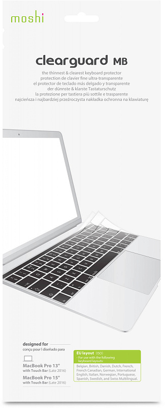 фото Защитная накладка Moshi ClearGuard (99MO021918) для клавиатуры MacBook Pro 13/15" 2016 (Transparent)