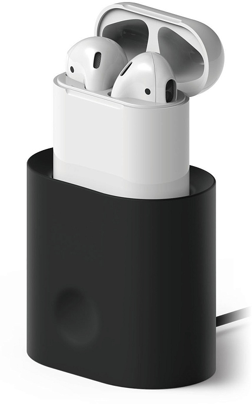 фото Зарядная станция из силикона Elago Airpods charging station - Black