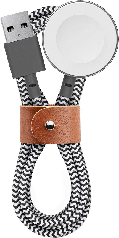 фото Кабель зарядный Native Union Belt Cable для Apple Watch (Black/White)