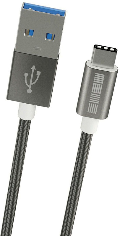 фото TypeC-USB A USB3.0 кабель нейлон SpaceGray, длина 0,2м