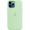 Силиконовый чехол MagSafe для IPhone 12 Pro Max  фисташкового цвета