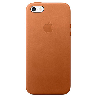 Кожаный чехол Apple Leather Case для iPhone XS, цвет (Saddle Brown) золотисто-коричневый