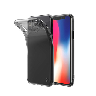 Чехол LAB.C Slim Soft для iPhone XS/X. Материал пластик. Цвет прозрачный черный