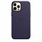 Кожанный чехол MagSafe для iPhone 12 Pro Max темно-фиолетового цвета