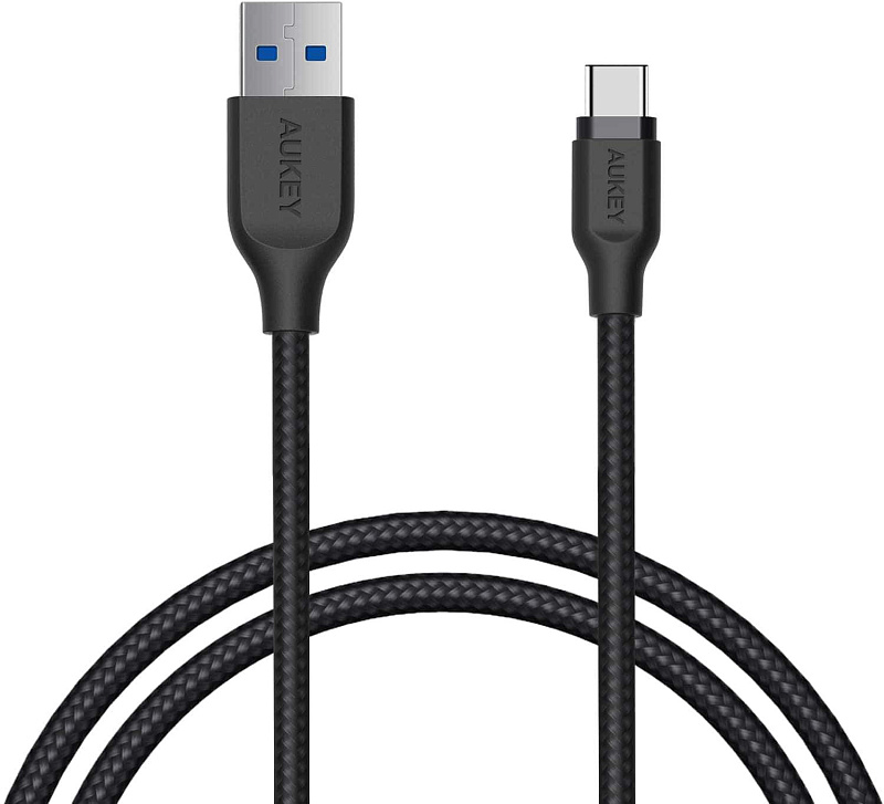 фото Кабель AUKEY CB-AC1, USB Type-C - USB-A 3.0, 1.2 m, чёрный