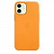 Apple iPhone 12 mini Leather Case with MagSafe California Poppy Кожанный чехол MagSafe для iPhone 12 mini цвета золотой апельсин