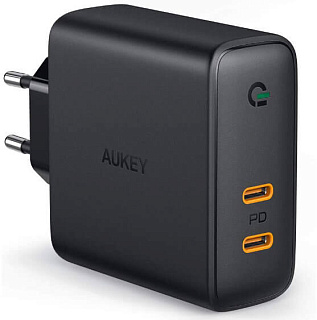 Сетевое зарядное устройство AUKEY PA-D5 2-port 60W USB-C Wall Charger Black