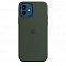 Силиконовый чехол MagSafe для IPhone 12/12 Pro цвета кипрский зеленый