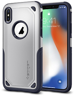 Чехол Spigen Hybrid Armor (057CS22352) для Apple iPhone X (Satin Silver)
