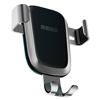 Автодержатель INTERSTEP Гравитация QI 10W, тёмно-серый, вент+лоб стекло